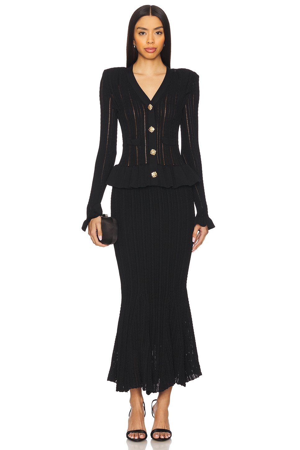 Черное платье миди с баской Self-Portrait, black
Черное платье миди с баской Self-Portrait, black