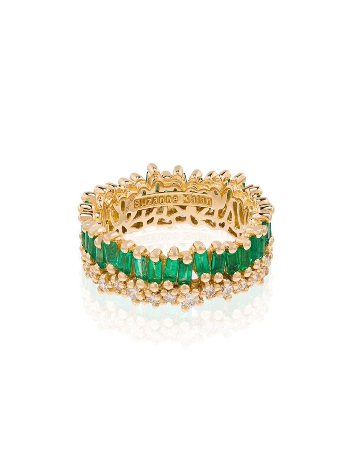 Кольцо Princess из желтого золота с бриллиантами и изумрудами Suzanne Kalan, золотой