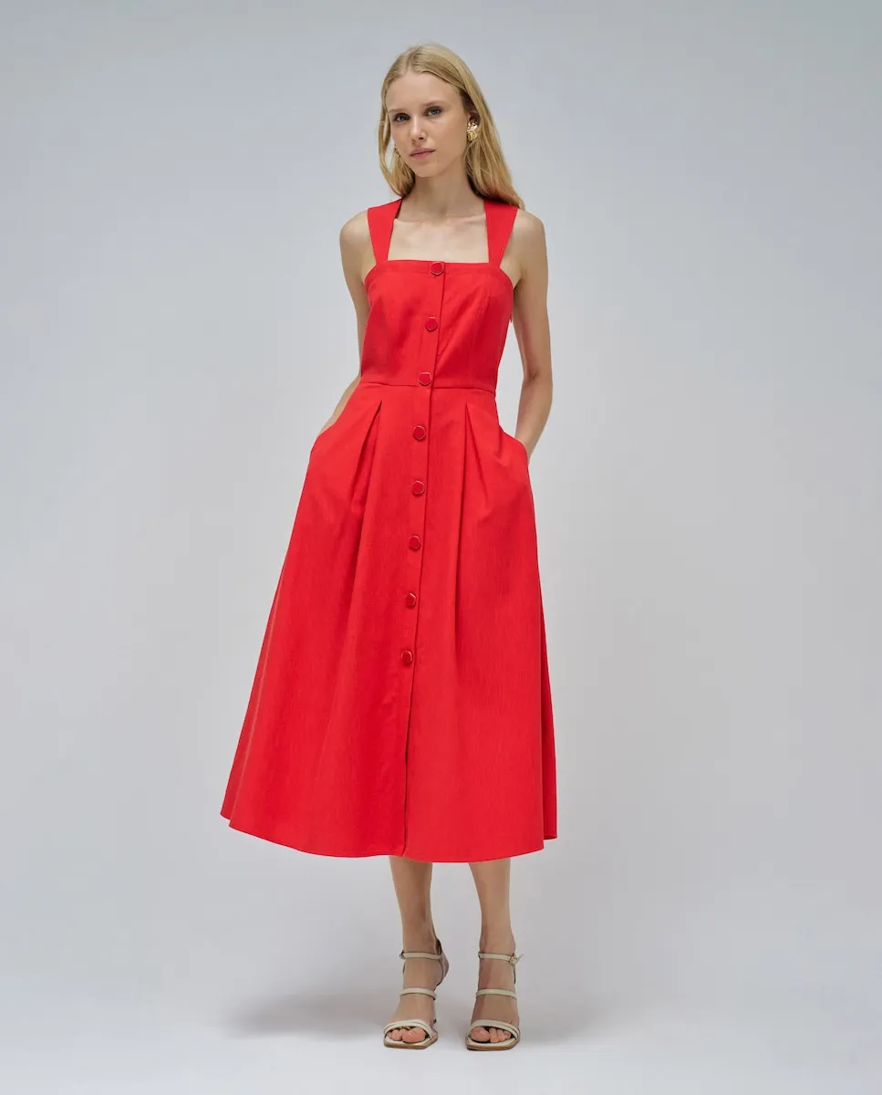 Женское миди-платье с пуговицами Salsa Jeans, красный
Женское миди-платье с пуговицами Salsa Jeans, красный