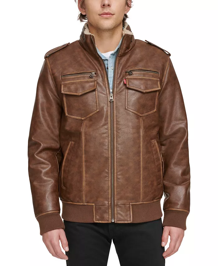 Мужская куртка-бомбер авиатор из искусственной кожи с подкладкой из шерпы Levi'S, коричневый
Мужская куртка-бомбер авиатор из искусственной кожи с подкладкой из шерпы Levi'S, коричневый