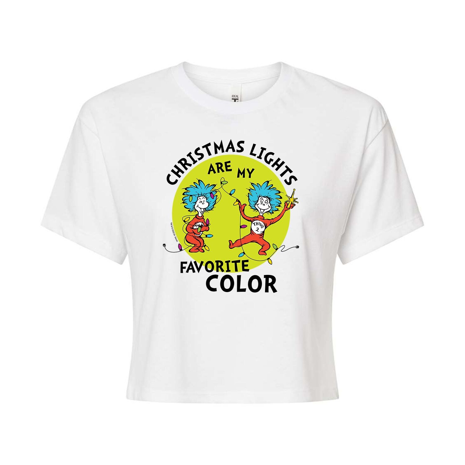 Укороченная футболка с рисунком Dr. Seuss "Christmas Lights" для юниоров Licensed Character, белый 
Укороченная футболка с рисунком Dr. Seuss "Christmas Lights" для юниоров Licensed Character, белый