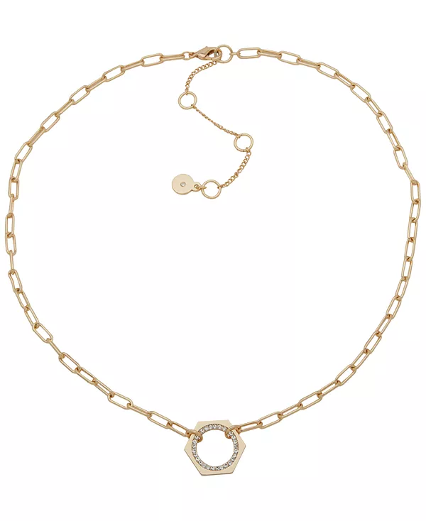 Ожерелье с шестигранной подвеской из хрустальных камней Dkny, gold
Ожерелье с шестигранной подвеской из хрустальных камней Dkny, gold