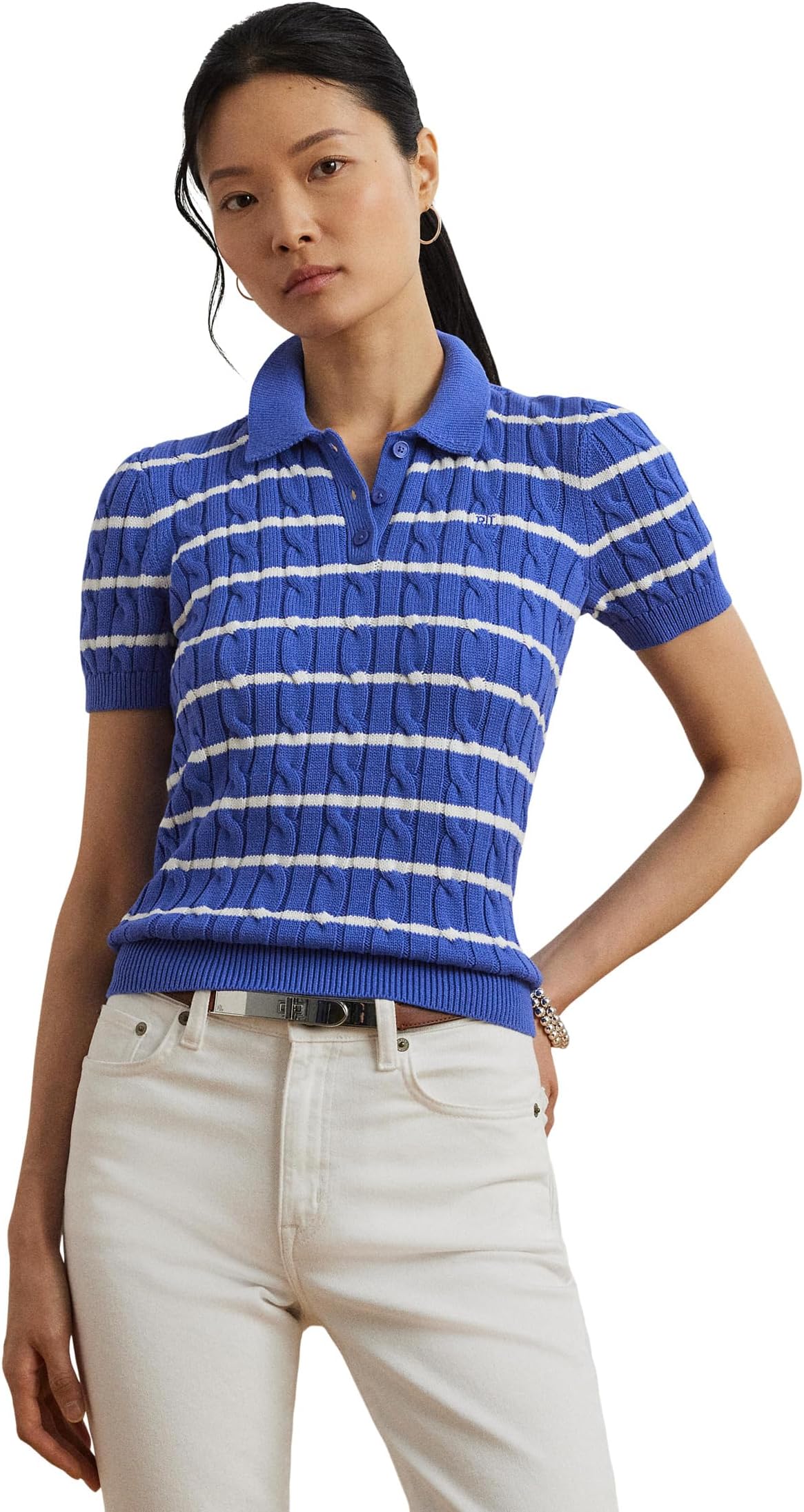 Свитер Lauren Ralph Lauren Striped Cable-knit Cotton Polo Sweater, Blue Lapis/White
Свитер Lauren Ralph Lauren Striped Cable-knit Cotton Polo Sweater, Blue Lapis/White