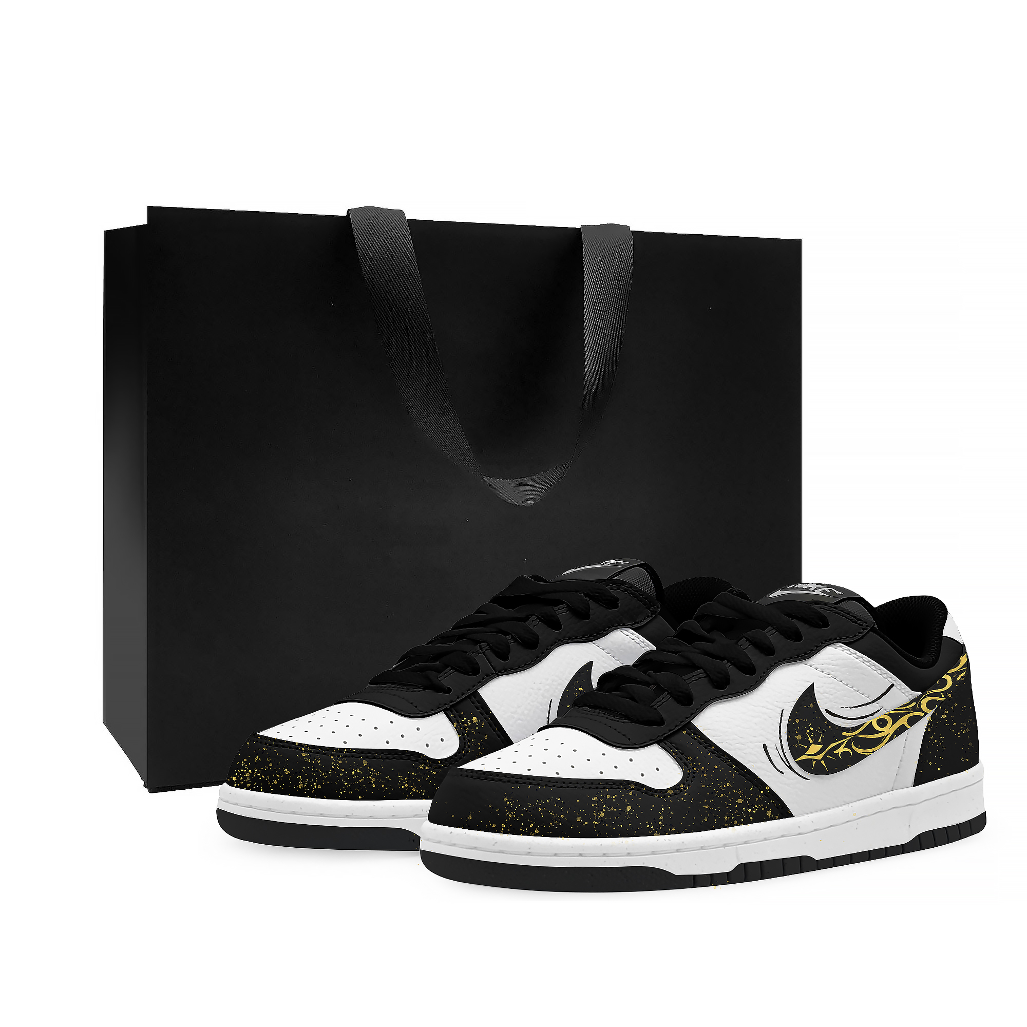 Nike Термостельки Big Low Lu с противоскользящей подошвой, амортизацией и устойчивостью к истиранию, низкие кроссовки для скейтбординга унисекс Black White Gold
Nike Термостельки Big Low Lu с противоскользящей подошвой, амортизацией и устойчивостью к истиранию, низкие кроссовки для скейтбординга унисекс Black White Gold