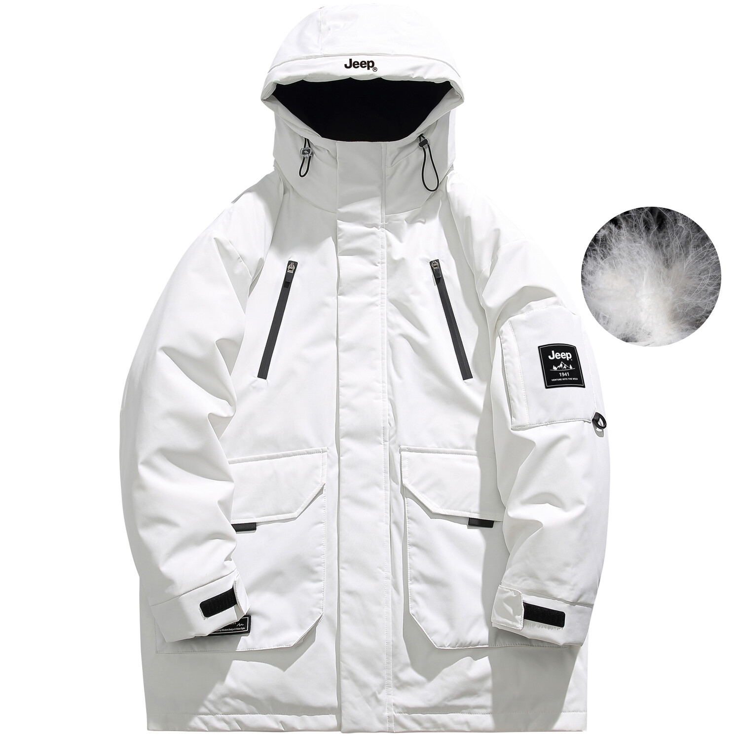 Пуховик унисекс Jeep, белый
Пуховик унисекс Jeep, белый