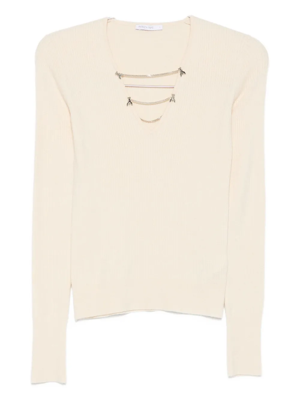Свитер с цепочкой Patrizia Pepe, нейтральный
Свитер с цепочкой Patrizia Pepe, нейтральный