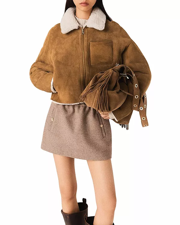 Двусторонняя куртка из овчины Maje, бежевый
Двусторонняя куртка из овчины Maje, бежевый