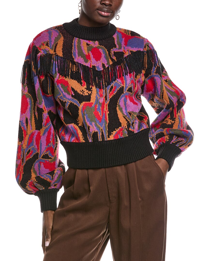 Свитер из шерстяной смеси с черной бахромой FARM Rio Wild Horses
Свитер из шерстяной смеси с черной бахромой FARM Rio Wild Horses