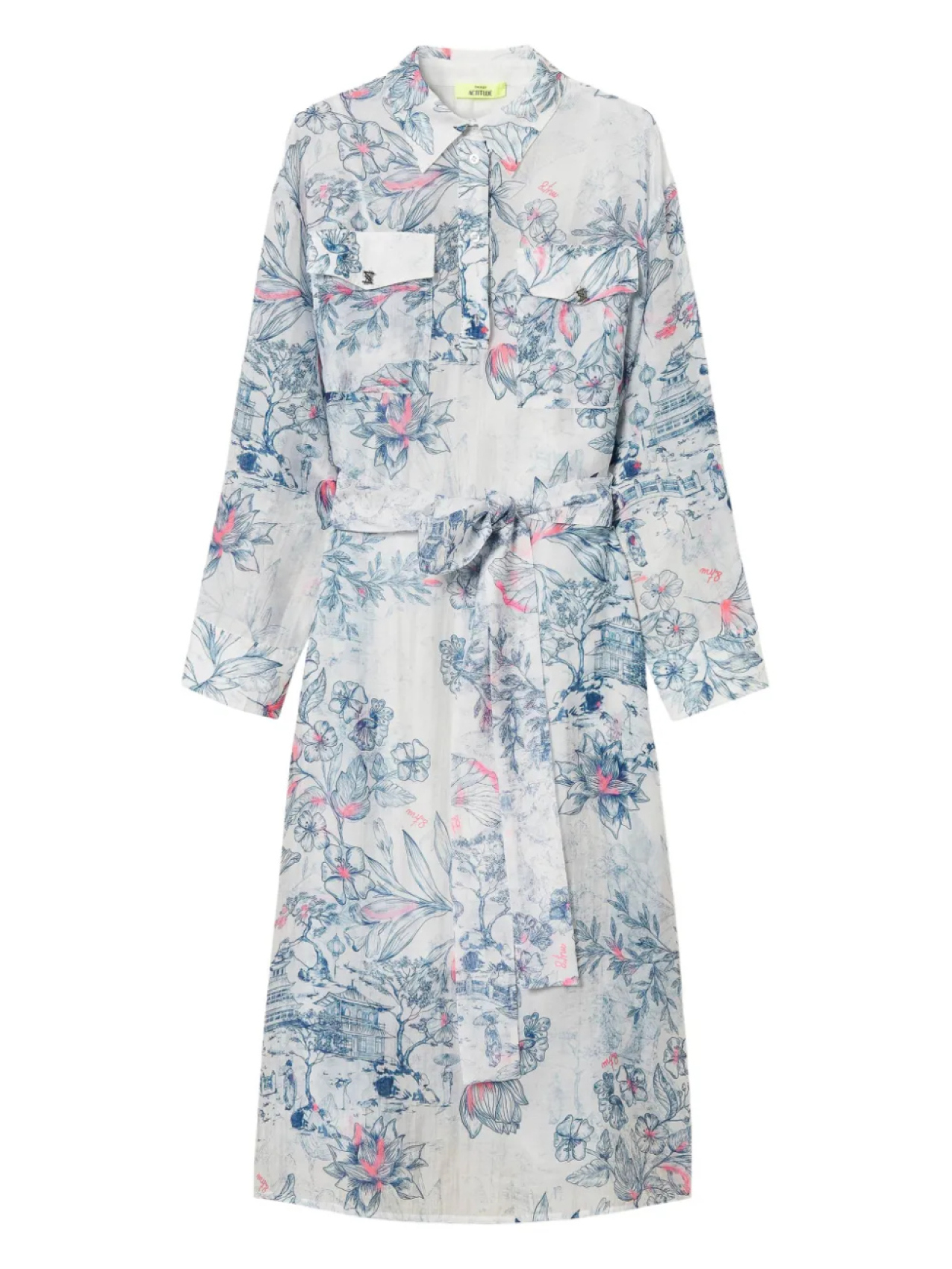 Платье-рубашка с цветочным принтом TWINSET, белый
Платье-рубашка с цветочным принтом TWINSET, белый