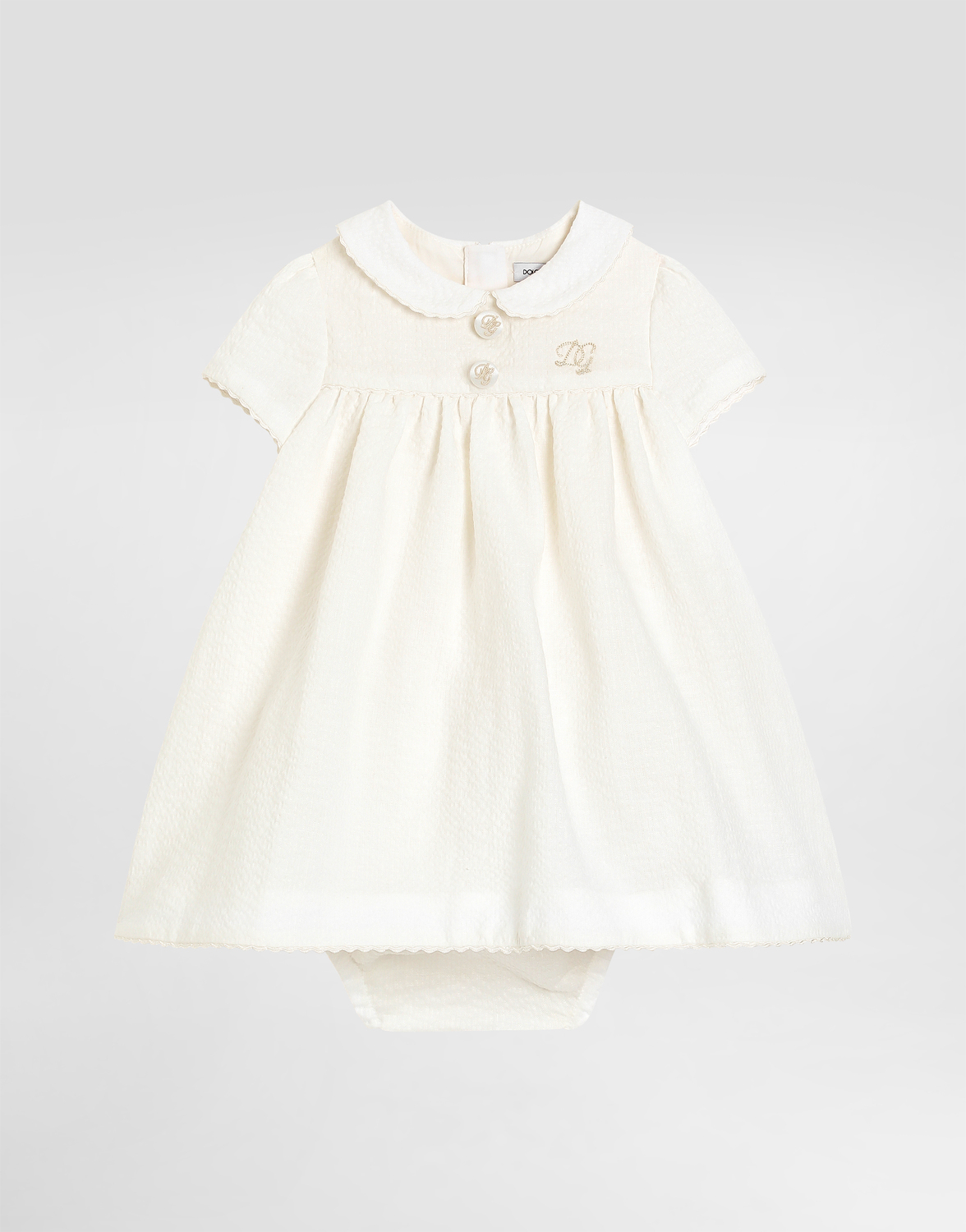 Платье из льна с вышивкой в технике "сирсакер" DOLCE & GABBANA, белый
Платье из льна с вышивкой в технике "сирсакер" DOLCE & GABBANA, белый