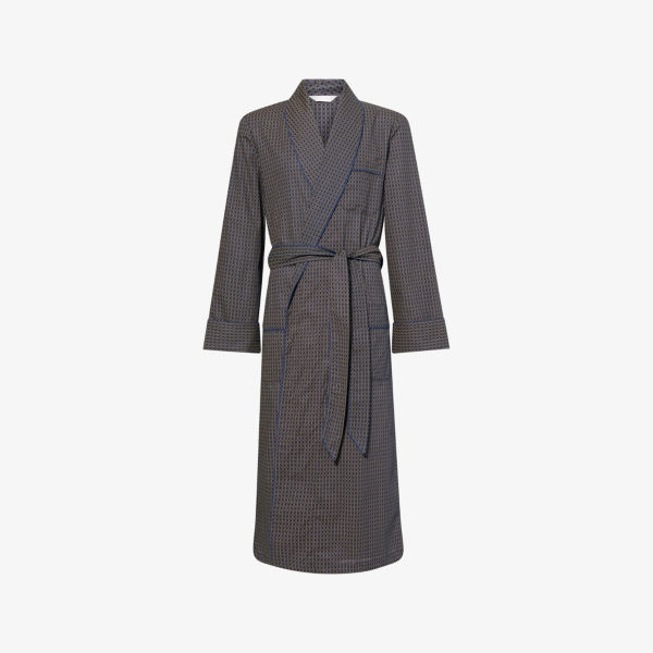 Халат Derek Rose Нельсон из хлопкового поплина с графическим принтом, синий
Халат Derek Rose Нельсон из хлопкового поплина с графическим принтом, синий