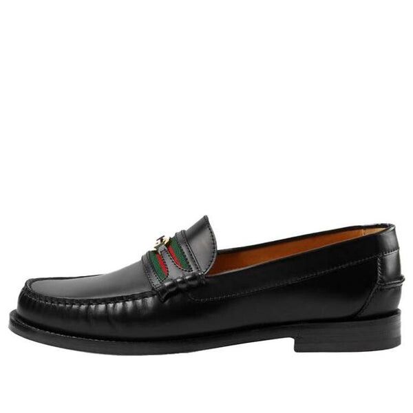 Кроссовки loafer with interlocking g green and red web 'black leather' Gucci, черный
Кроссовки loafer with interlocking g green and red web 'black leather' Gucci, черный