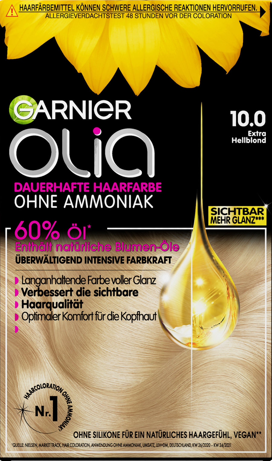 Краска для волос Garnier Olia Dauerhafte Haarfarbe Coloration 10.0 Extra Hellblond
Краска для волос Garnier Olia Dauerhafte Haarfarbe Coloration 10.0 Extra Hellblond