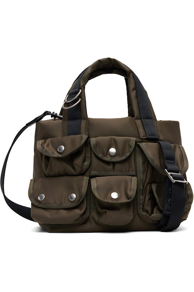 Sacai Маленькая нейлоновая сумка-тоут цвета хаки
Sacai Маленькая нейлоновая сумка-тоут цвета хаки