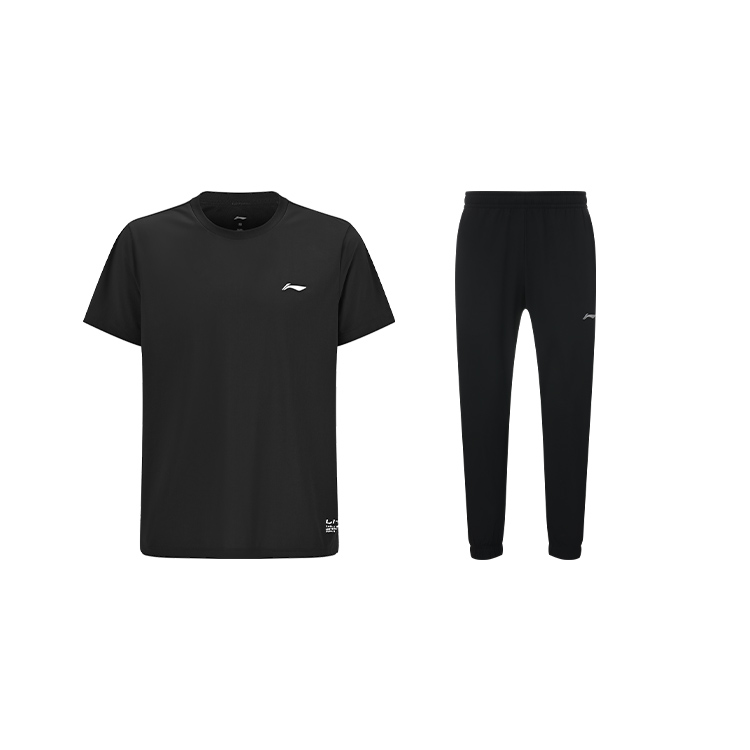 LiNing Повседневная спортивная одежда унисекс, set (черный top+черный bottom)
LiNing Повседневная спортивная одежда унисекс, set (черный top+черный bottom)