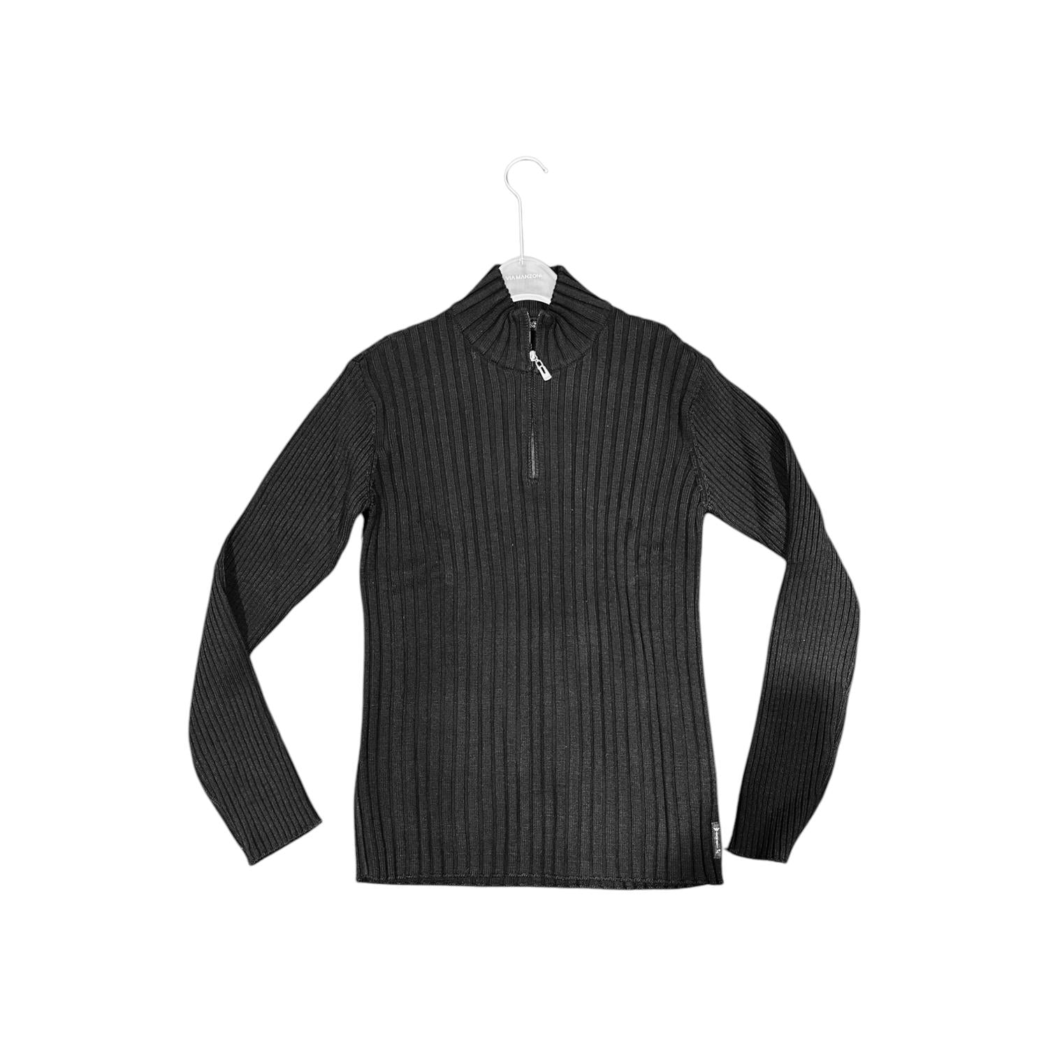 Женский трикотажный свитер с полумолнией в рубчик, черный цвет Armani, черный
Женский трикотажный свитер с полумолнией в рубчик, черный цвет Armani, черный