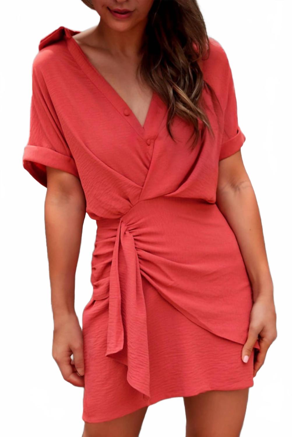 Мини-платье с застежкой на горловине в цвете арбуз Shewin Inc., Watermelon
Мини-платье с застежкой на горловине в цвете арбуз Shewin Inc., Watermelon