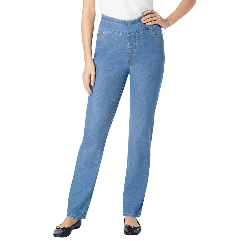 Женщина в женских джинсах прямого кроя с гибким кроем больших размеров для миниатюрных размеров без застежки Woman Within, цвет Light Stonewash
Женщина в женских джинсах прямого кроя с гибким кроем больших размеров для миниатюрных размеров без застежки Woman Within, цвет Light Stonewash