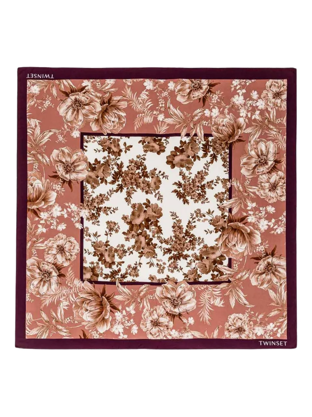 Шарф с цветочным принтом Twinset, коричневый
Шарф с цветочным принтом Twinset, коричневый