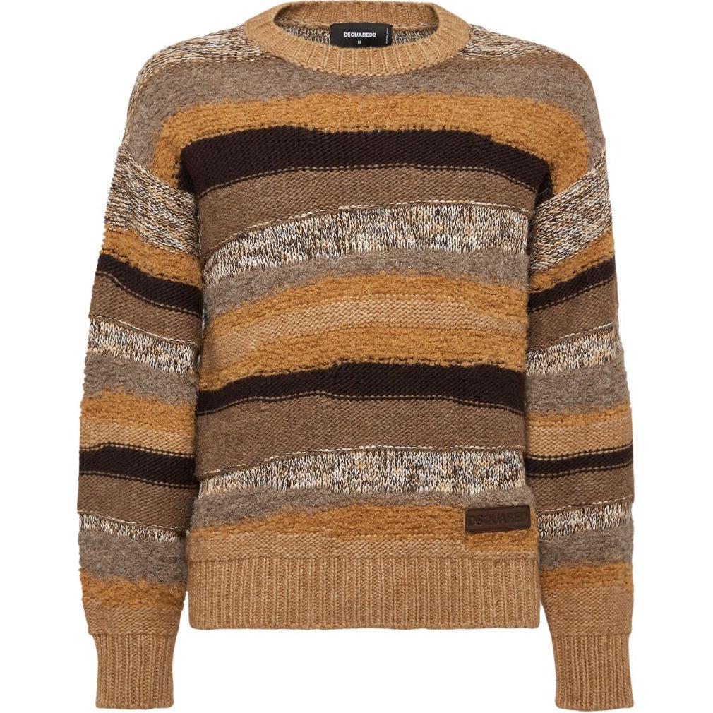 Полосатый шерстяной джемпер Dsquared 2, коричневый
Полосатый шерстяной джемпер Dsquared 2, коричневый
