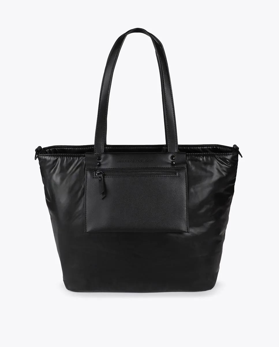 Сатинированная сумка-шоппер через плечо с деталями из искусственной кожи Lola Casademunt, черный
Сатинированная сумка-шоппер через плечо с деталями из искусственной кожи Lola Casademunt, черный
