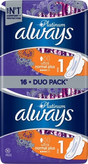 Прокладки гигиенические, 16 шт. Always, Platinum Ultra Normal
Прокладки гигиенические, 16 шт. Always, Platinum Ultra Normal