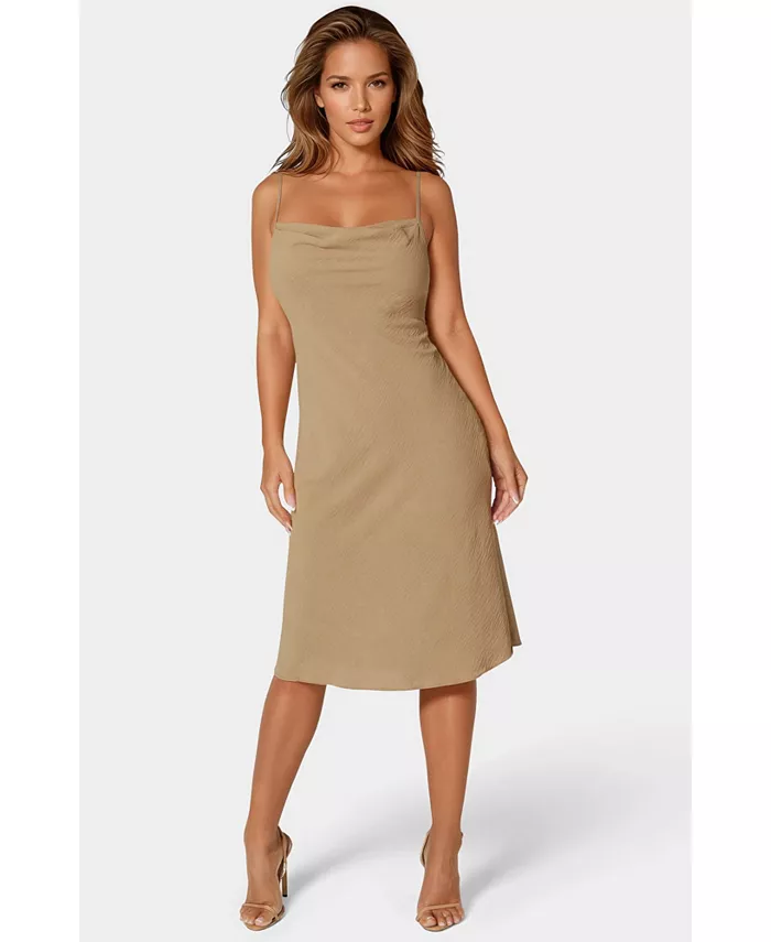 Женское платье-комбинация миди Bebe, коричневый 
Женское платье-комбинация миди Bebe, коричневый