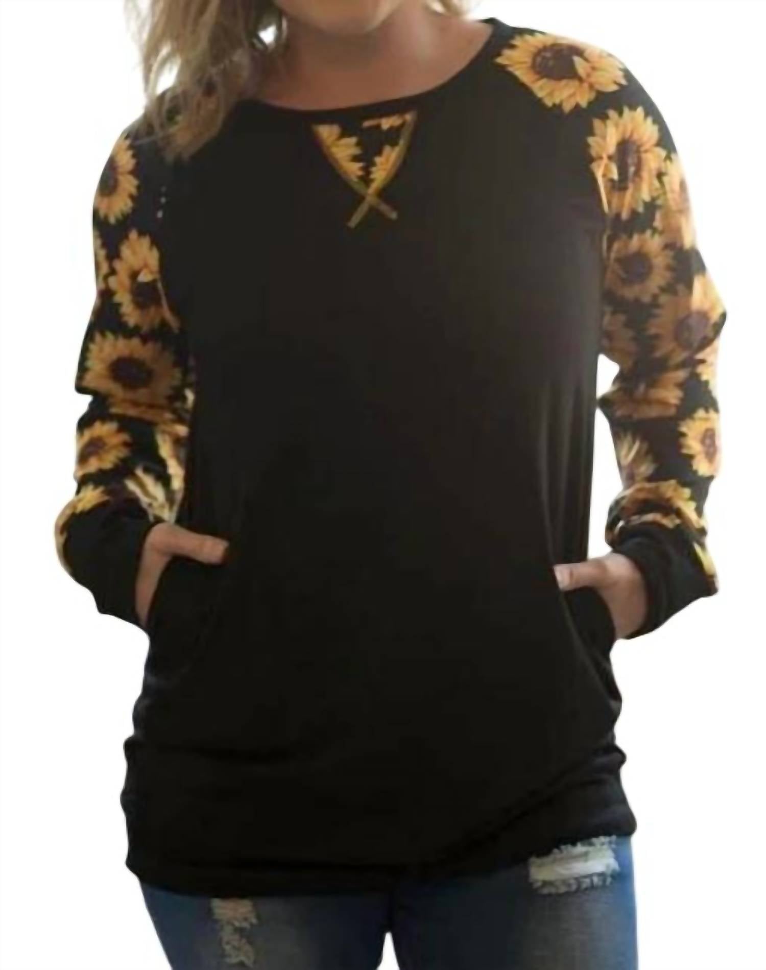 Топ с карманом «Подсолнух» черного/желтого цвета Shirley Stone
Топ с карманом «Подсолнух» черного/желтого цвета Shirley Stone