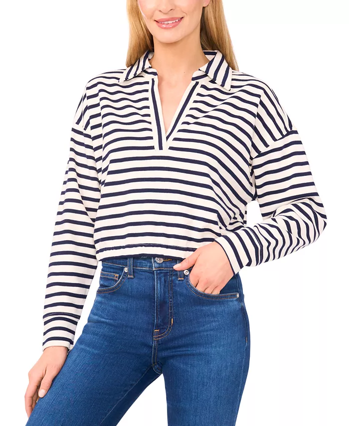 Женский топ с длинными рукавами, эластичным поясом и воротником CeCe, мультиколор
Женский топ с длинными рукавами, эластичным поясом и воротником CeCe, мультиколор