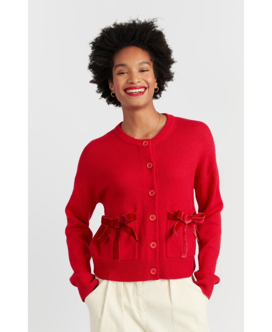 Женский кардиган из шерсти и кашемира с бантом из бархата Chinti & Parker, Velvet red
Женский кардиган из шерсти и кашемира с бантом из бархата Chinti & Parker, Velvet red