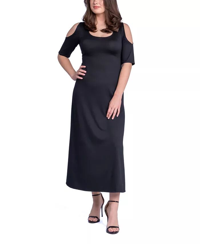 Женское платье А-силуэта с вырезом на плече длиной до пола 24seven Comfort Apparel, черный
Женское платье А-силуэта с вырезом на плече длиной до пола 24seven Comfort Apparel, черный