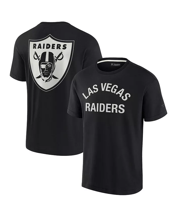 Мужская и женская черная супермягкая футболка с коротким рукавом Las Vegas Raiders Fanatics Signature
Мужская и женская черная супермягкая футболка с коротким рукавом Las Vegas Raiders Fanatics Signature