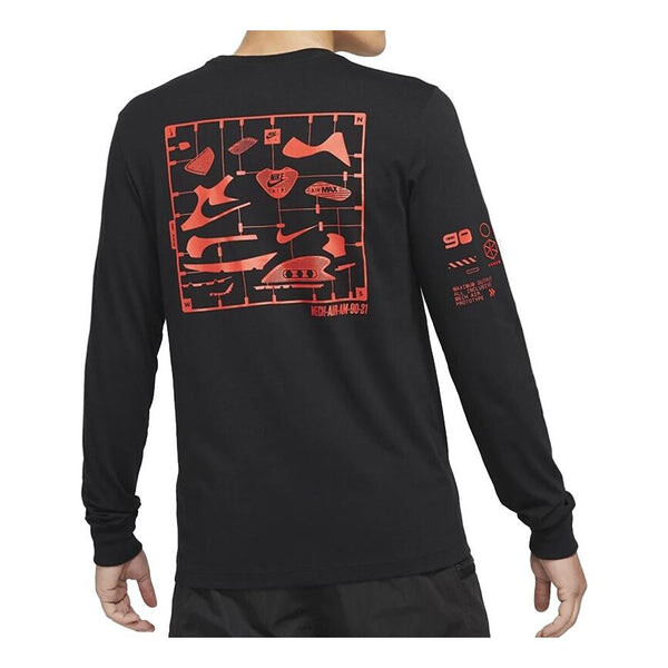 Футболка men's air back print sports round neck long sleeves black t-shirt Nike, черный 
Футболка men's air back print sports round neck long sleeves black t-shirt Nike, черный