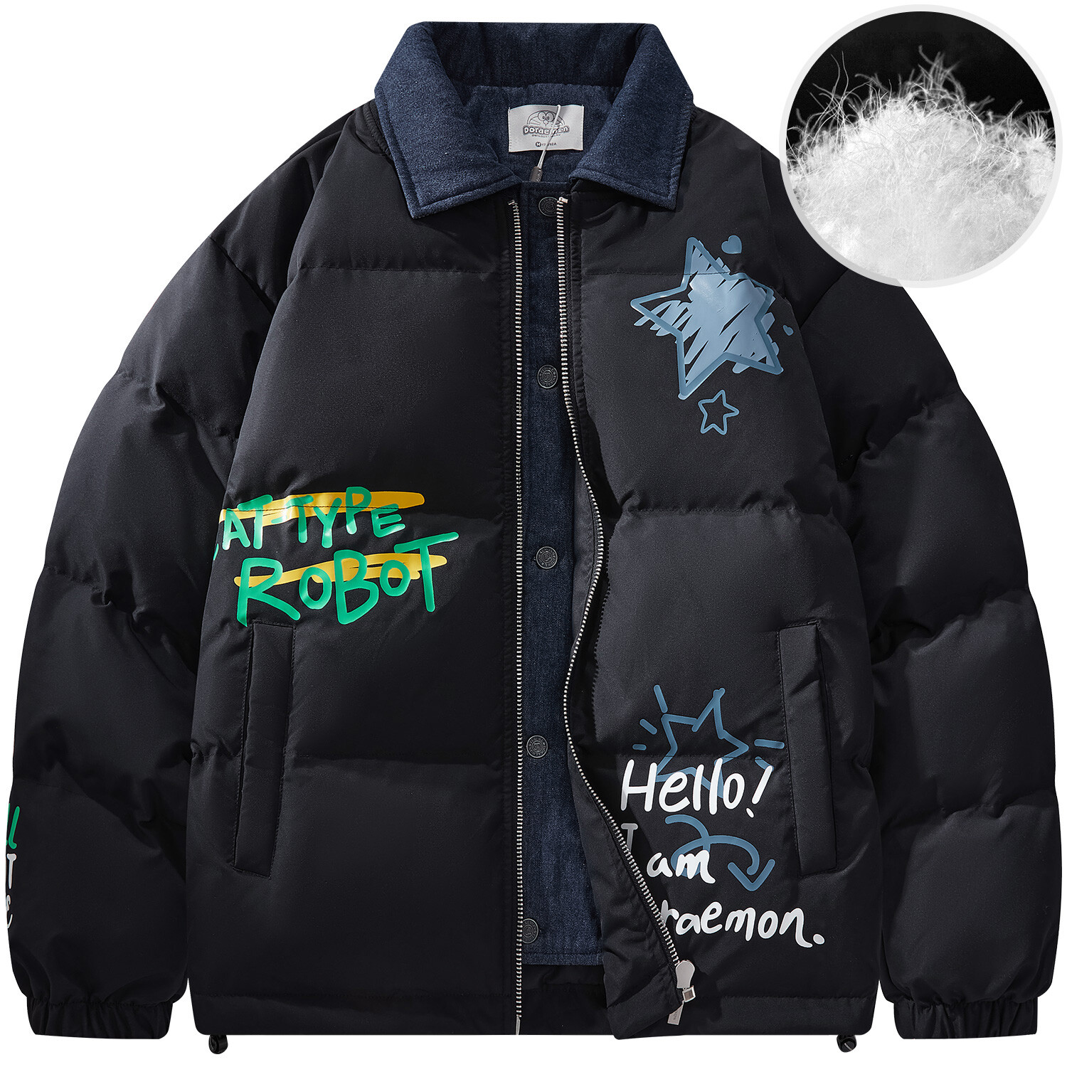 Пуховик унисекс Doraemon, Черный
Пуховик унисекс Doraemon, Черный