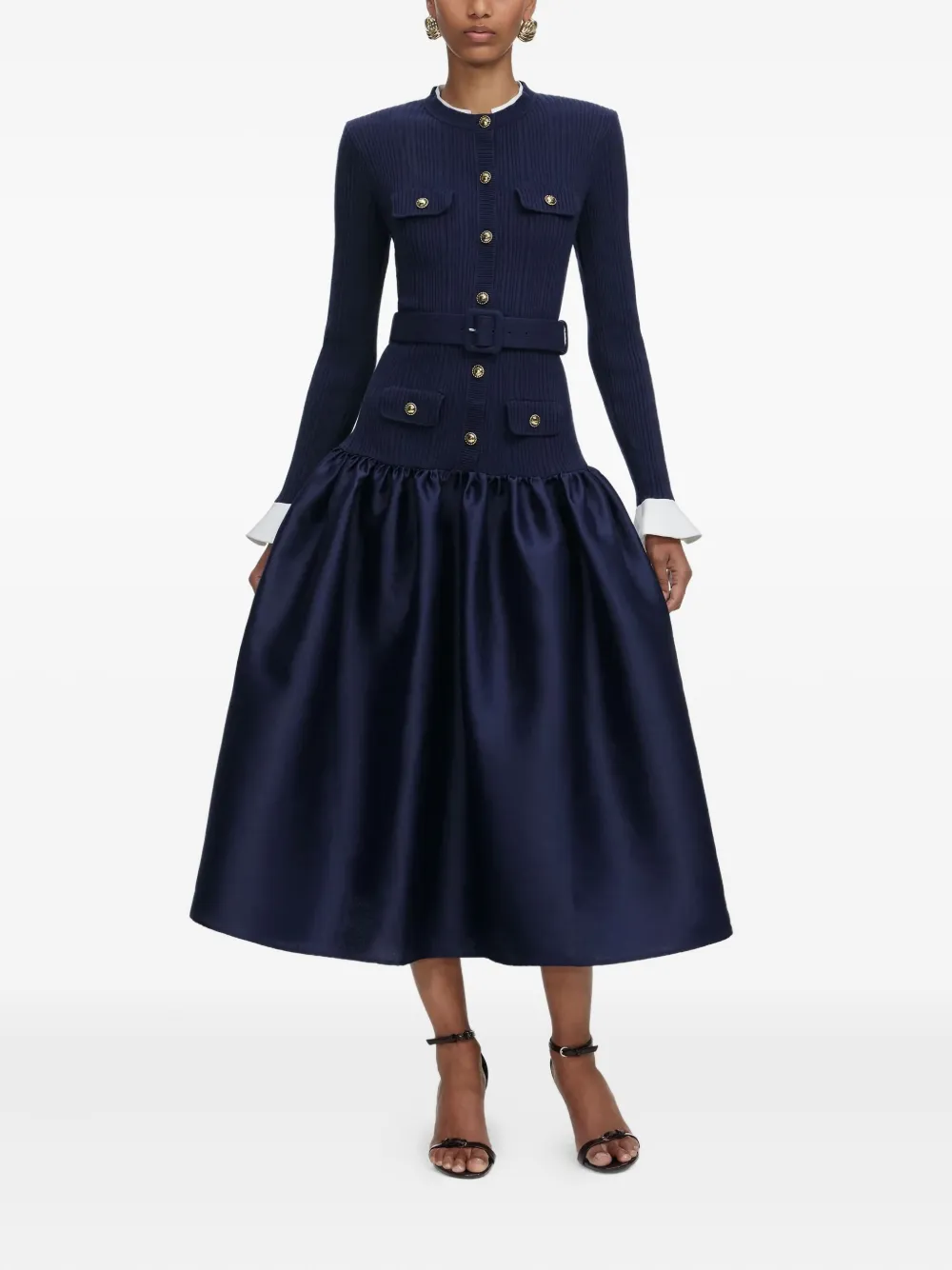 Платье миди с поясом Self-Portrait, синий
Платье миди с поясом Self-Portrait, синий