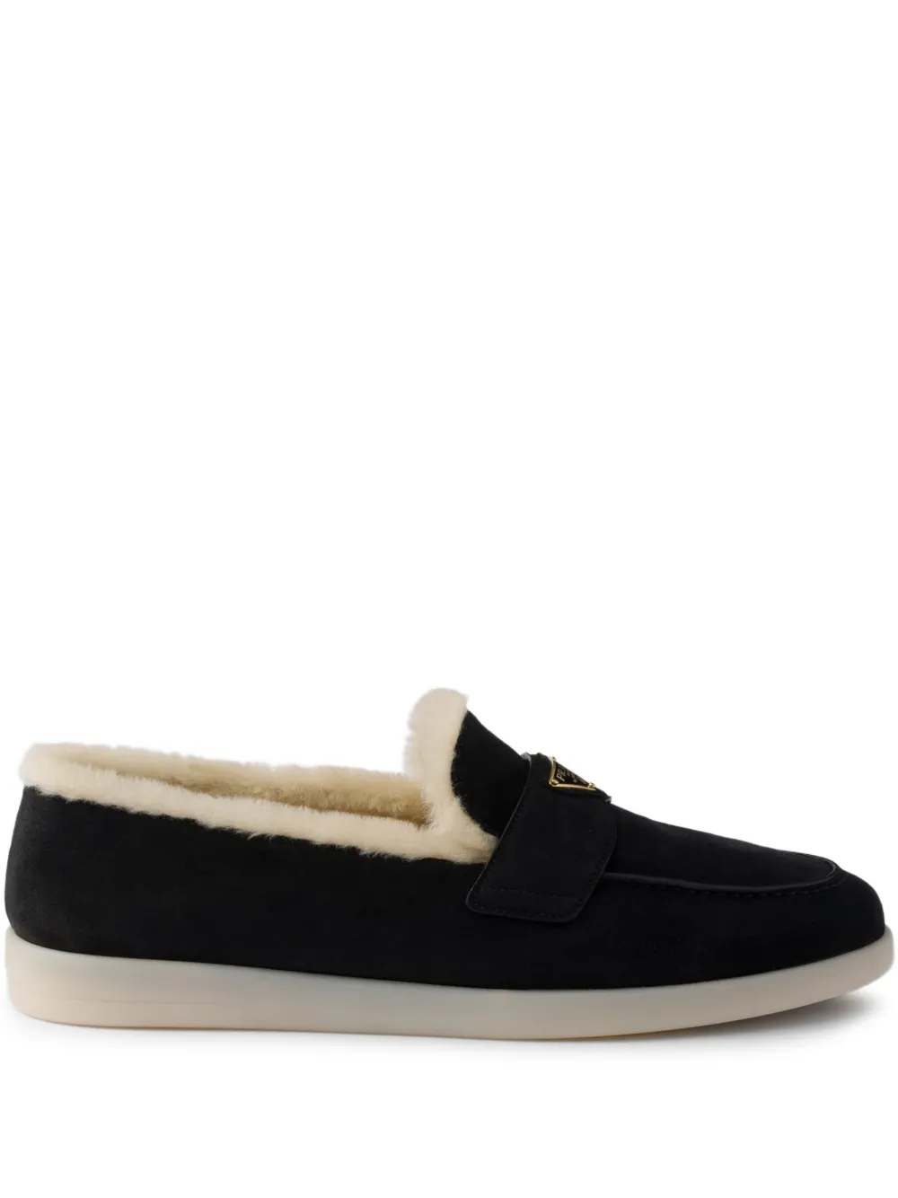 Лоферы из овчины с логотипом Prada, черный
Лоферы из овчины с логотипом Prada, черный