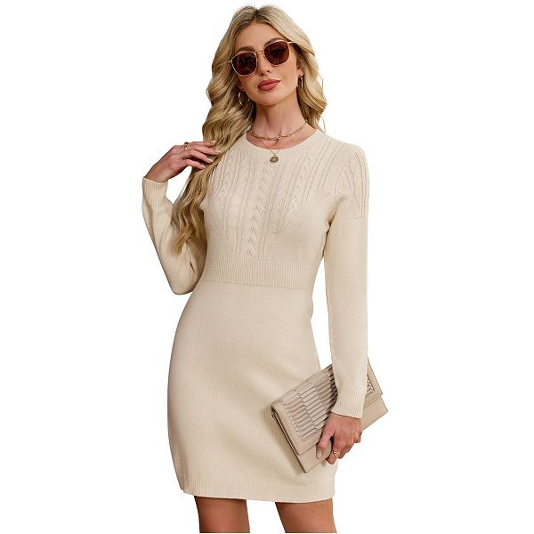 Женское модное шерстяное платье-свитер с длинным рукавом и косой вязкой Yesfashion, Light Grey Apricot
Женское модное шерстяное платье-свитер с длинным рукавом и косой вязкой Yesfashion, Light Grey Apricot
