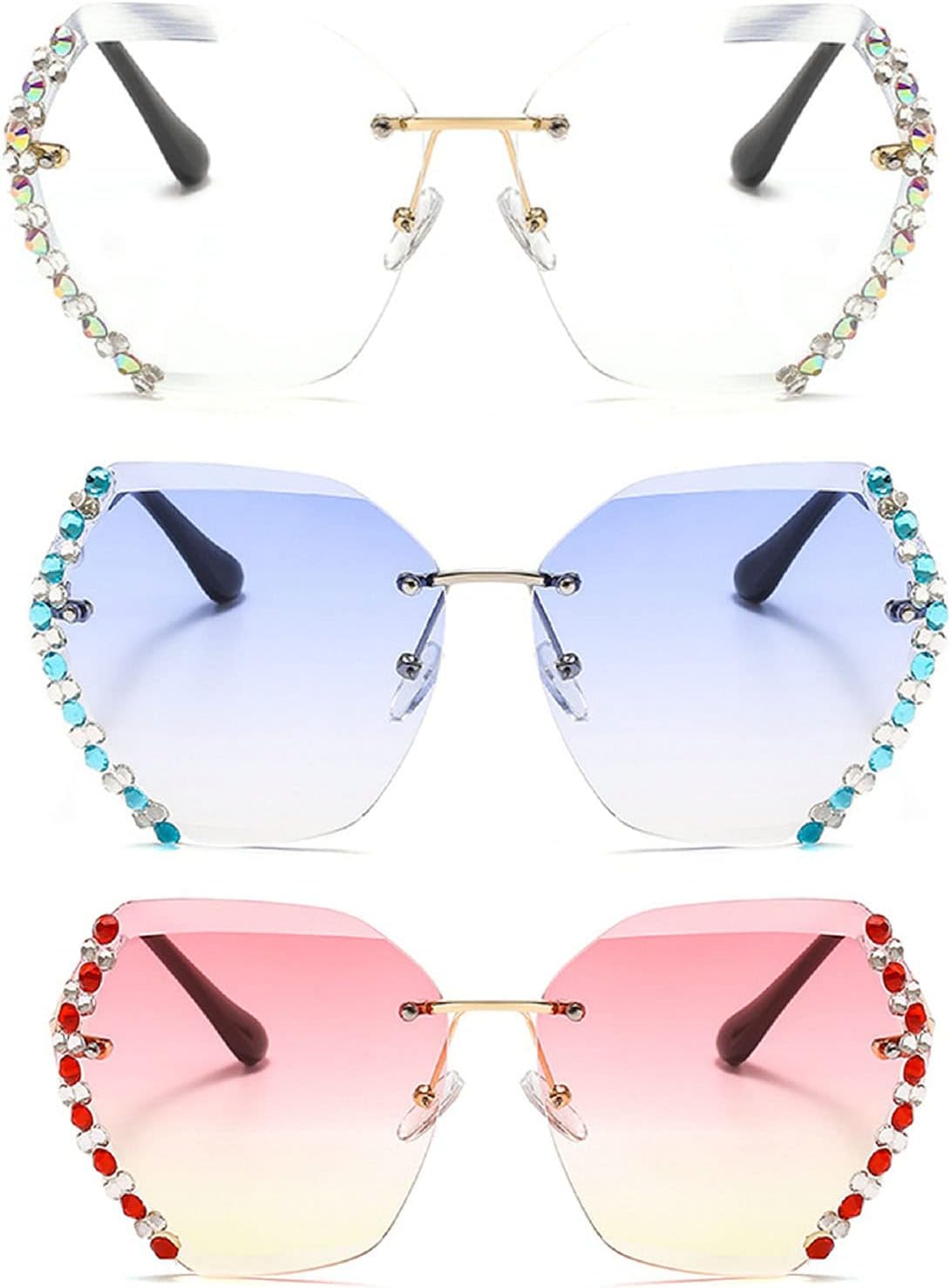 Солнцезащитные очки без оправы Willochra со стразами, женские, сексуальные, с бриллиантами, квадратной формы, конфетных цветов, градиентные, для вечеринок, женские, 3pcs-pink Yellow&blue&clear
Солнцезащитные очки без оправы Willochra со стразами, женские, сексуальные, с бриллиантами, квадратной формы, конфетных цветов, градиентные, для вечеринок, женские, 3pcs-pink Yellow&blue&clear