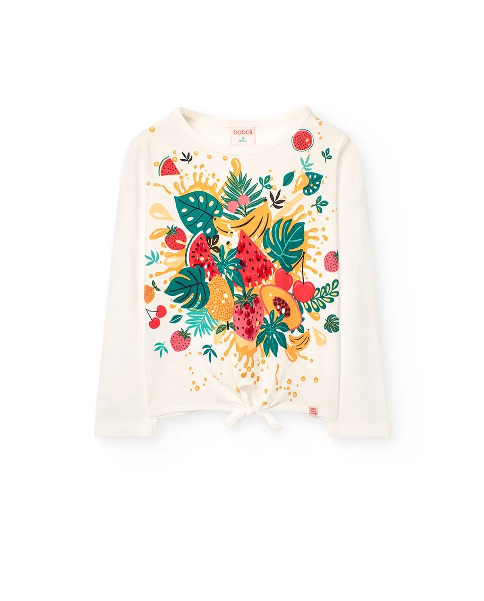 Футболка из хлопка для девочек с нижним узлом Boboli, белый
Футболка из хлопка для девочек с нижним узлом Boboli, белый