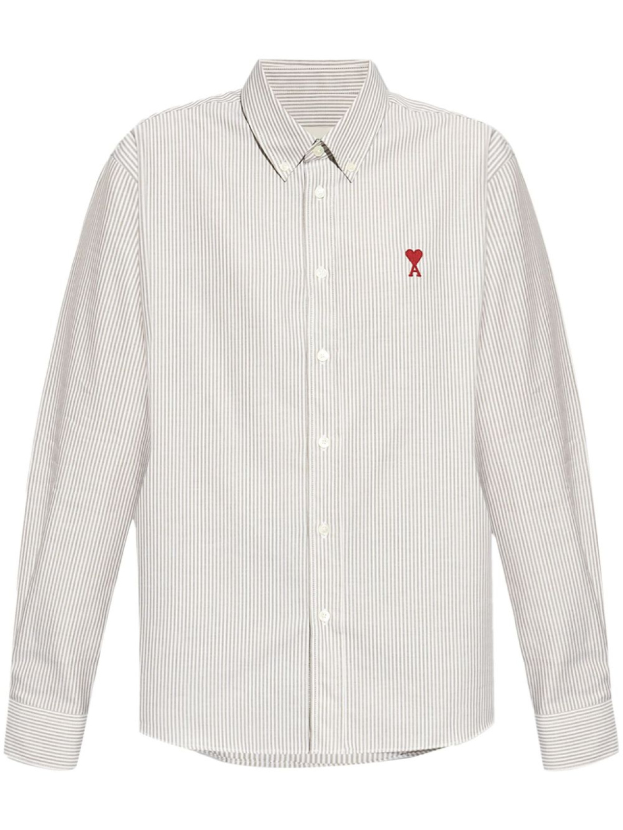 Полосатая хлопковая рубашка AMI Paris, серый
Полосатая хлопковая рубашка AMI Paris, серый