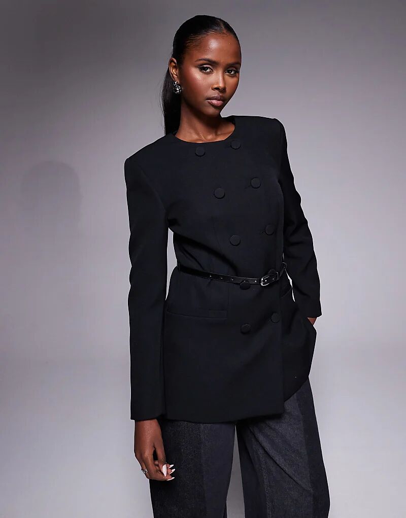 Структурированный блейзер свободного кроя River Island черного цвета
Структурированный блейзер свободного кроя River Island черного цвета