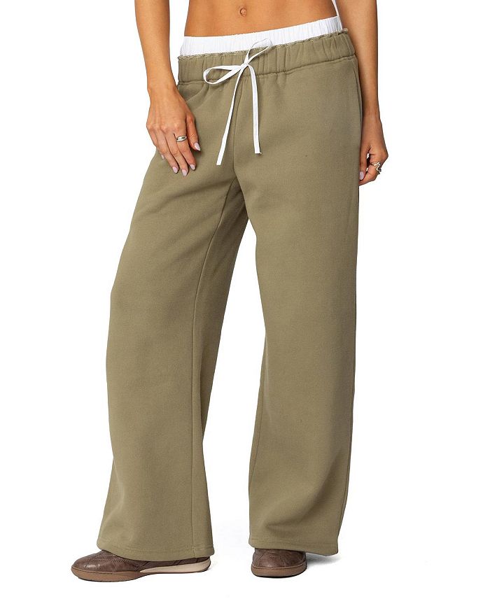 Спортивные брюки-боксеры с завязками на шнурке Edikted, зеленый 
Спортивные брюки-боксеры с завязками на шнурке Edikted, зеленый