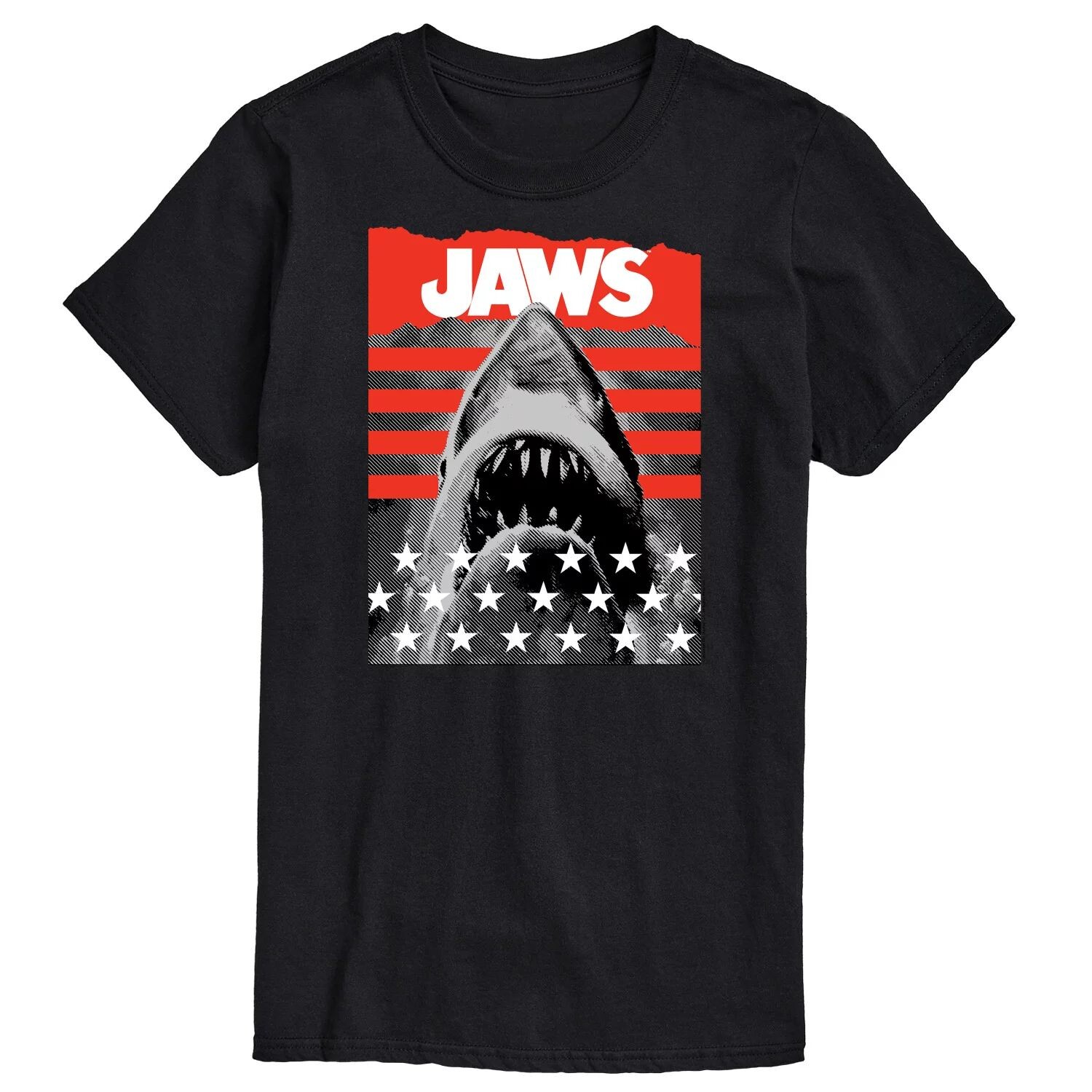 Футболка Big & Tall Jaws and Stripes Licensed Character, черный 
Футболка Big & Tall Jaws and Stripes Licensed Character, черный