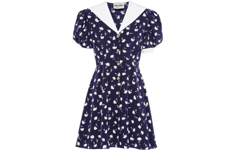 Платье с короткими рукавами женское темно-синее Miu Miu
Платье с короткими рукавами женское темно-синее Miu Miu