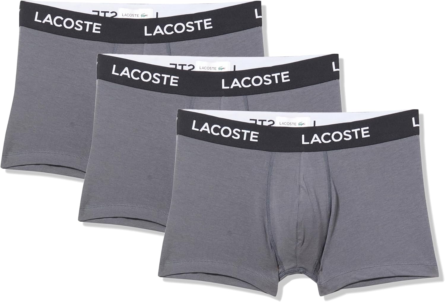 Lacoste мужские хлопковые трусы с эластичной триколорной резинкой, 3 шт, Grey
Lacoste мужские хлопковые трусы с эластичной триколорной резинкой, 3 шт, Grey