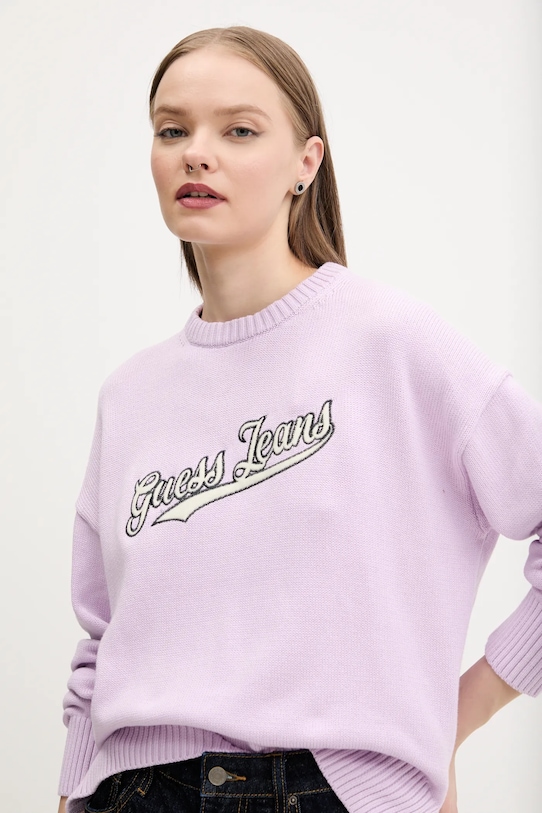 Хлопковый свитер Guess Jeans, фиолетовый
Хлопковый свитер Guess Jeans, фиолетовый