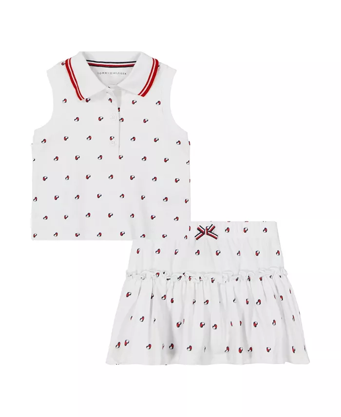 Комплект для девочки: поло без рукавов и шорты-блумеры из пике, 2 предмета Tommy Hilfiger, белый
Комплект для девочки: поло без рукавов и шорты-блумеры из пике, 2 предмета Tommy Hilfiger, белый