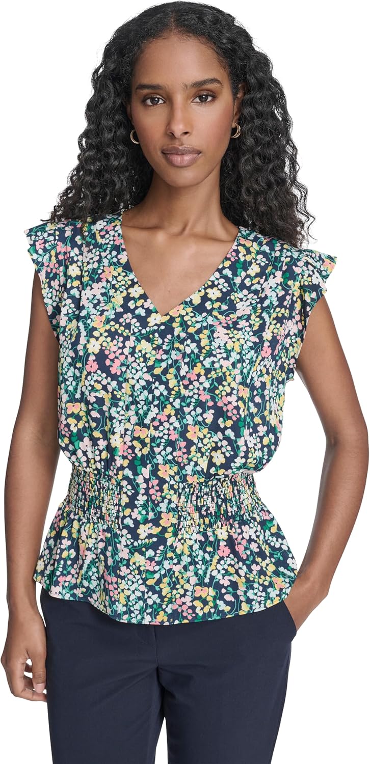 Женская рубашка Tommy Hilfiger с короткими рукавами и сборками, Midnight Multi
Женская рубашка Tommy Hilfiger с короткими рукавами и сборками, Midnight Multi