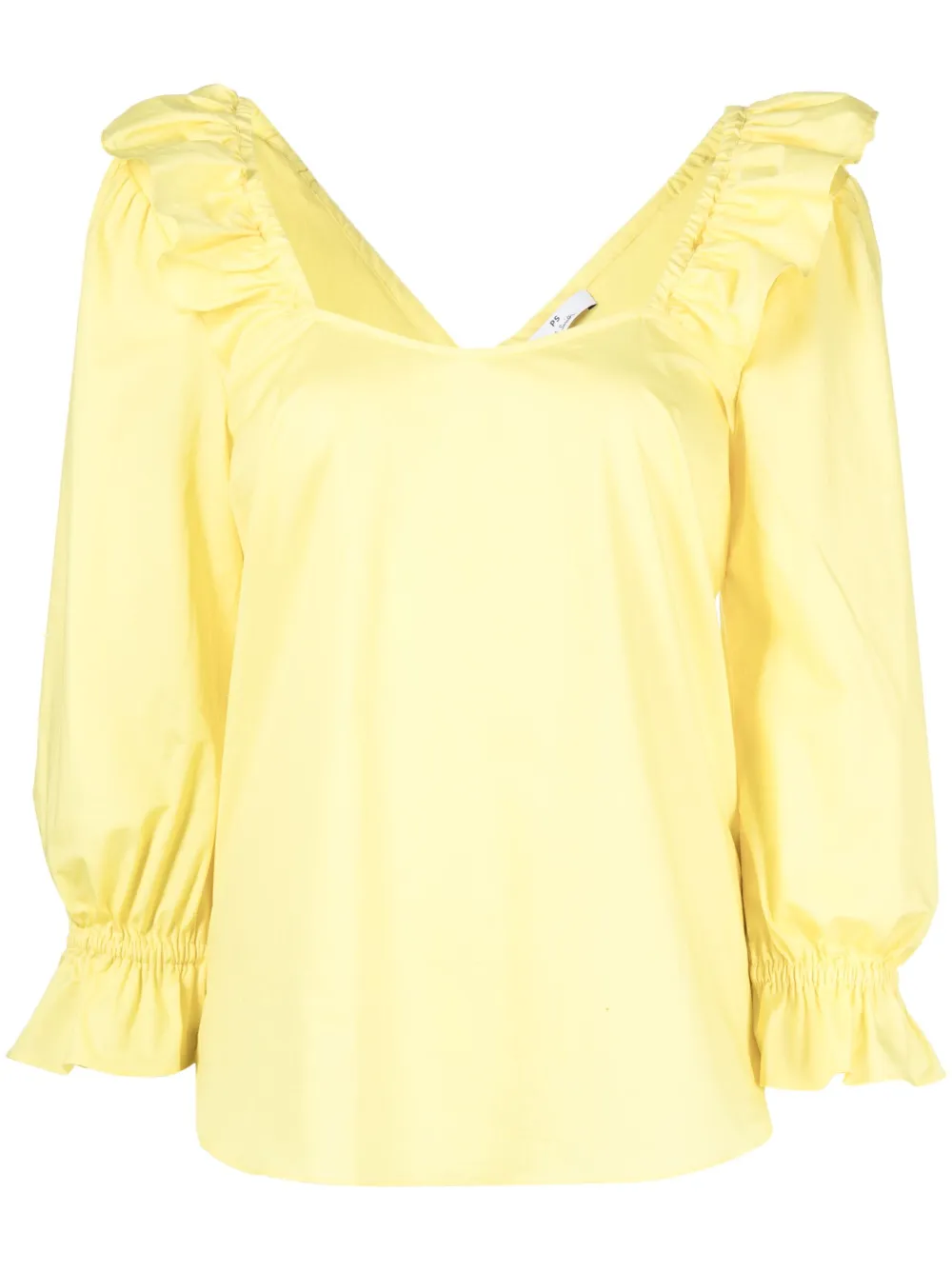 Блузка с оборками PS Paul Smith, желтый 
Блузка с оборками PS Paul Smith, желтый
