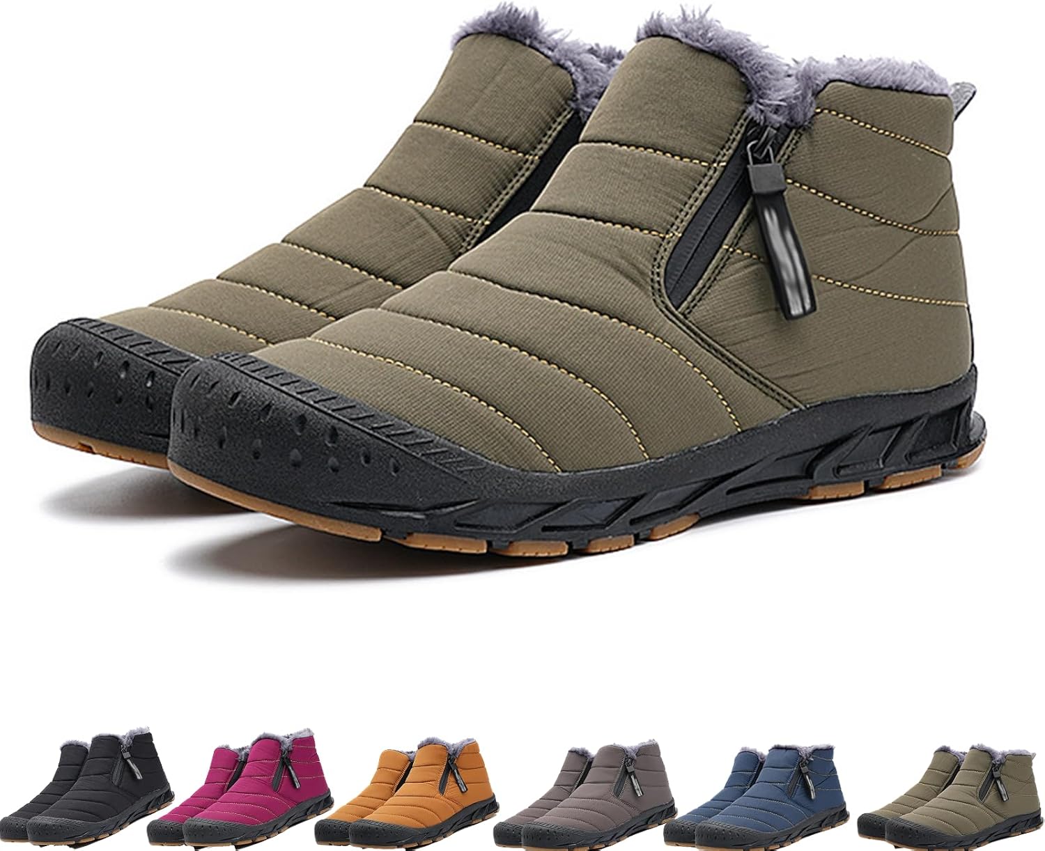 Зимние ботинки для мужчин и женщин, водонепроницаемые, с меховой подкладкой, теплые укороченные сапоги с молнией, удобные для прогулок на улице Generic, зеленый
Зимние ботинки для мужчин и женщин, водонепроницаемые, с меховой подкладкой, теплые укороченные сапоги с молнией, удобные для прогулок на улице Generic, зеленый